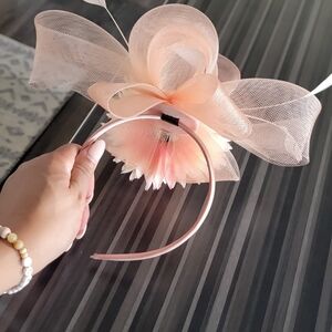 Elegant Peach Fascinator Headband